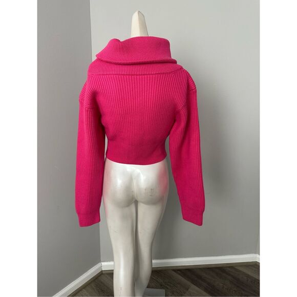 NWT Jacquemus Risoul Merino Wool 1/4 Zip Rib Layered Crop Sweater FR36/US4 $890 - Picture 8 of 11